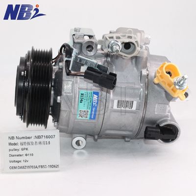 100% परीक्षण फोर्ड एक्सप्लोरर स्पोर्ट ऑटो एसी कंप्रेसर 3.5L टर्बो DA8Z19703A/FB53-19D629 6PK 12